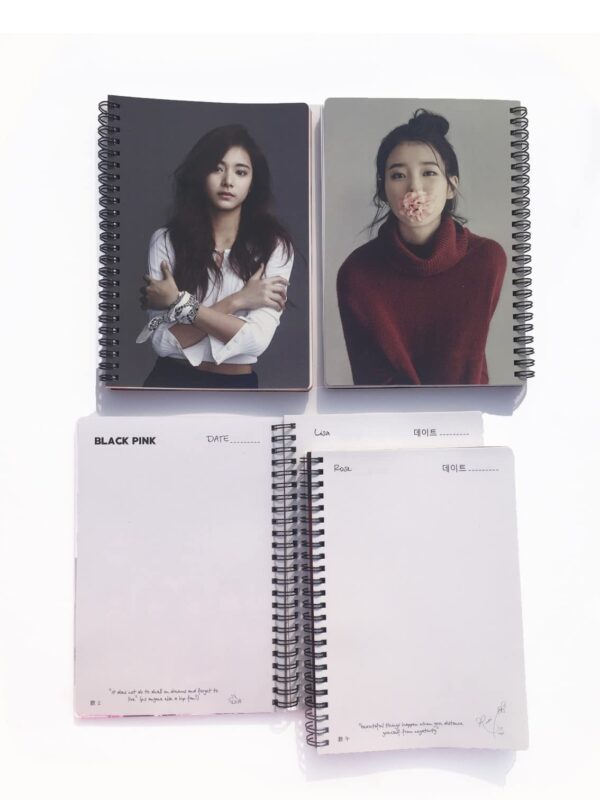 Black Pink 1 Notebook with 24 Black Pink Art Covers in Coated Embossed Board Canvas paper imported from Korea, Quotes/Logo/Members/Songs names of Black Pink every Page of 110 GSM OFF-White Color Paper - Image 8