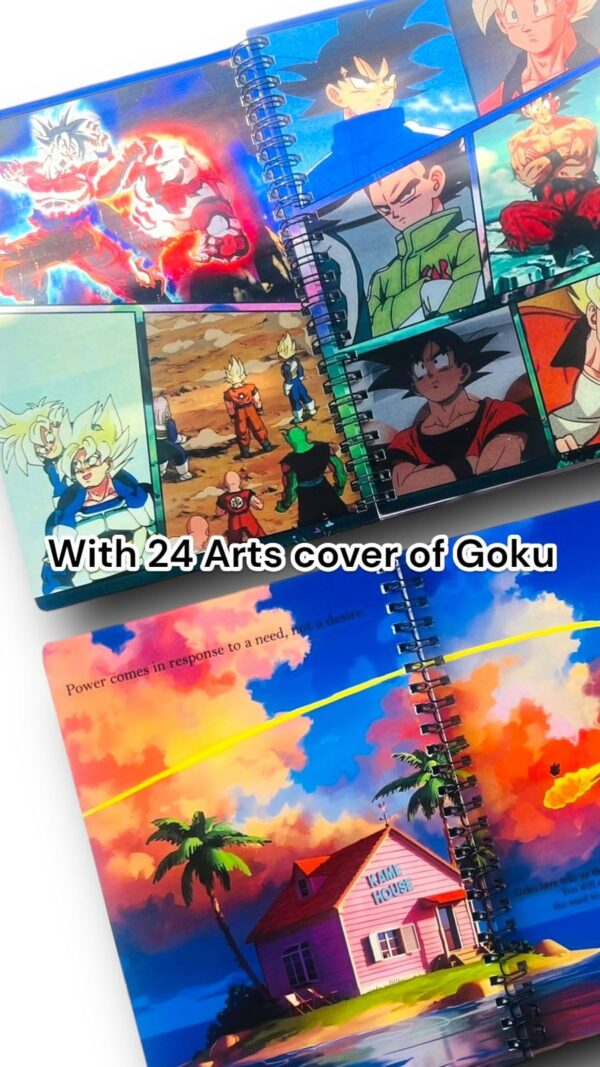 Goku Notebook/Sketchbook with 24 artcovers of Goku & Free Stickers for Writing Your journals or Drawing Purpose with 120GSM Off-White Color Paper - Image 2