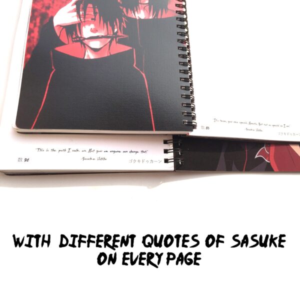 Itachi Uchiha Notebook with 10 free itachi stickers,24 itachi Art Covers in Coated Embossed Board Canvas paper,Quotes of Itachi from Naruto on every Page of 120GSM OFF-White Color Paper by GokuKiDukan - Image 6