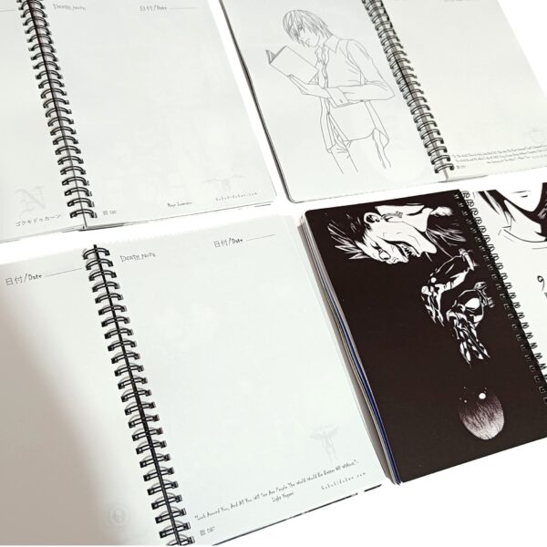 Death Note Notebook with 12 Death Note Stickers, Rules & 24 Art Covers in Coated Embossed Canvas paper, Quotes, Character names & logos of Death Note Anime in 110 Pages of 100 GSM Off-White Color Paper by Goku Ki Dukan - Image 6