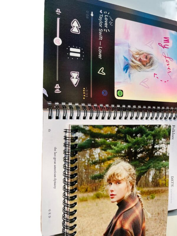 Goku Ki Dukan Swiftpink 1 Notebook with Free Sticker, Songs & Album Names with 24 Art Cover in Coated Embossed Board Canvas paper, 110 Pages of 100 GSM Off-White Color Paper - Image 3