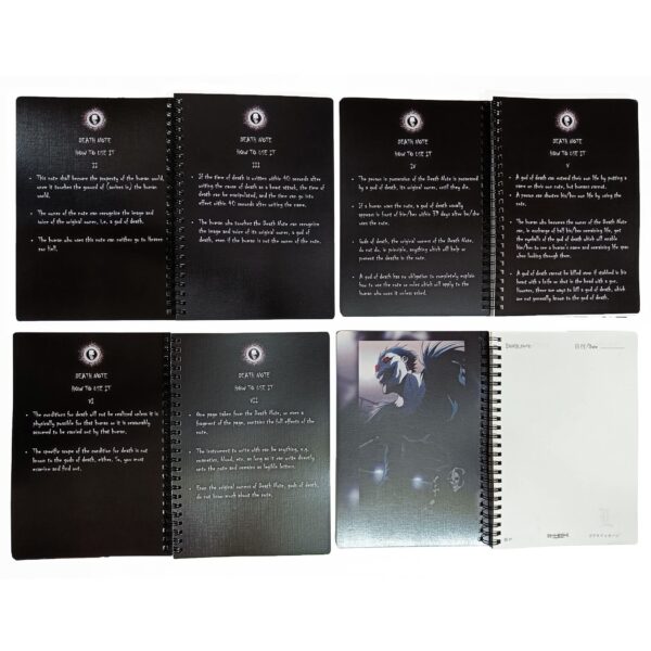 Death Note Notebook with 12 Death Note Stickers, Rules & 24 Art Covers in Coated Embossed Canvas paper, Quotes, Character names & logos of Death Note Anime in 110 Pages of 100 GSM Off-White Color Paper by Goku Ki Dukan - Image 2